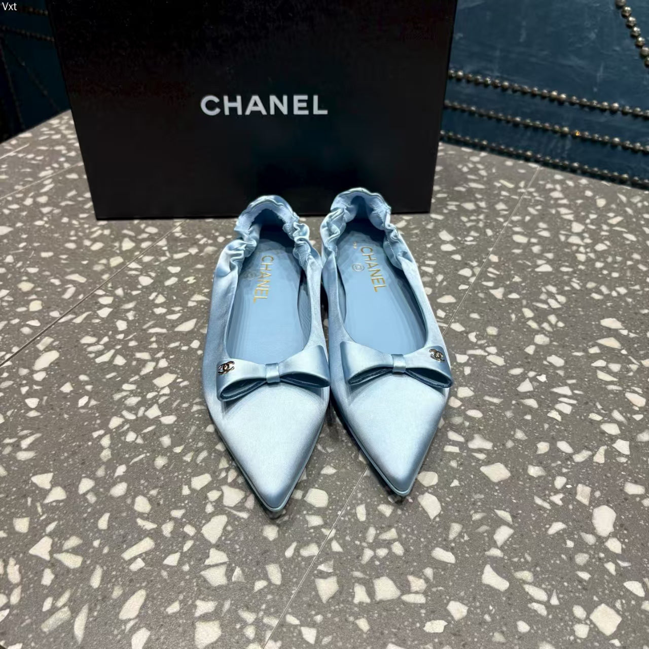 25fw new bow pointed flat shoes