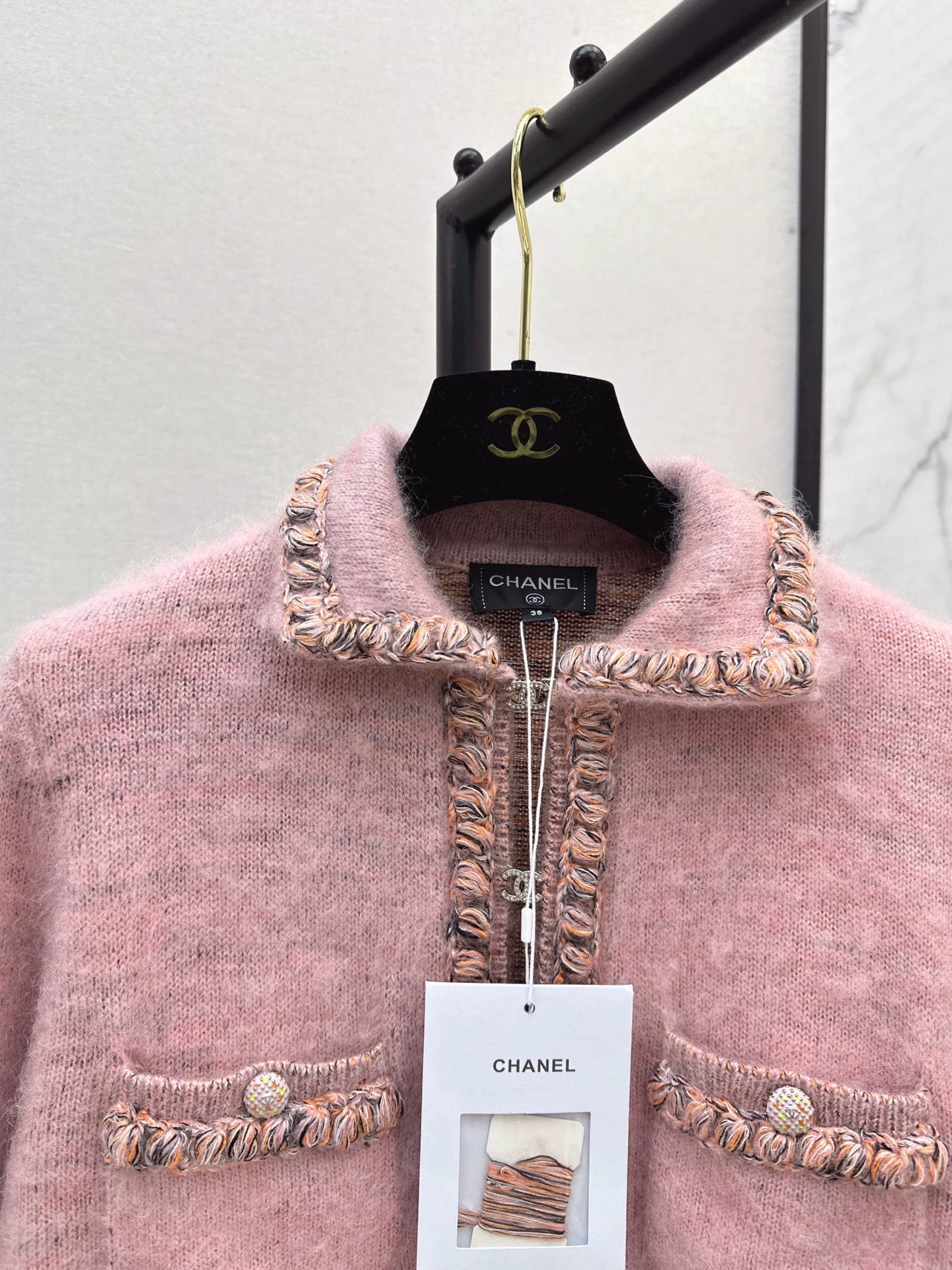 25fw new woven edge knitted cardigan