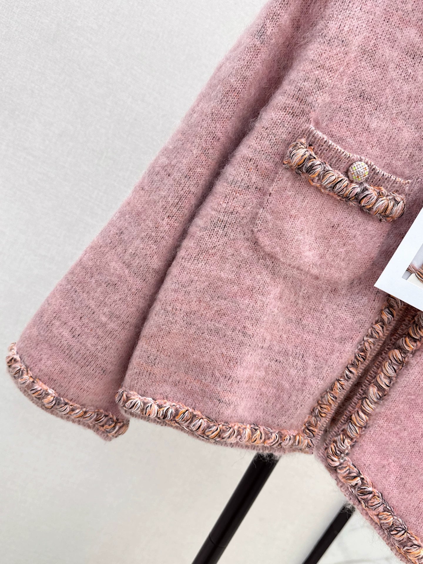 25fw new woven edge knitted cardigan