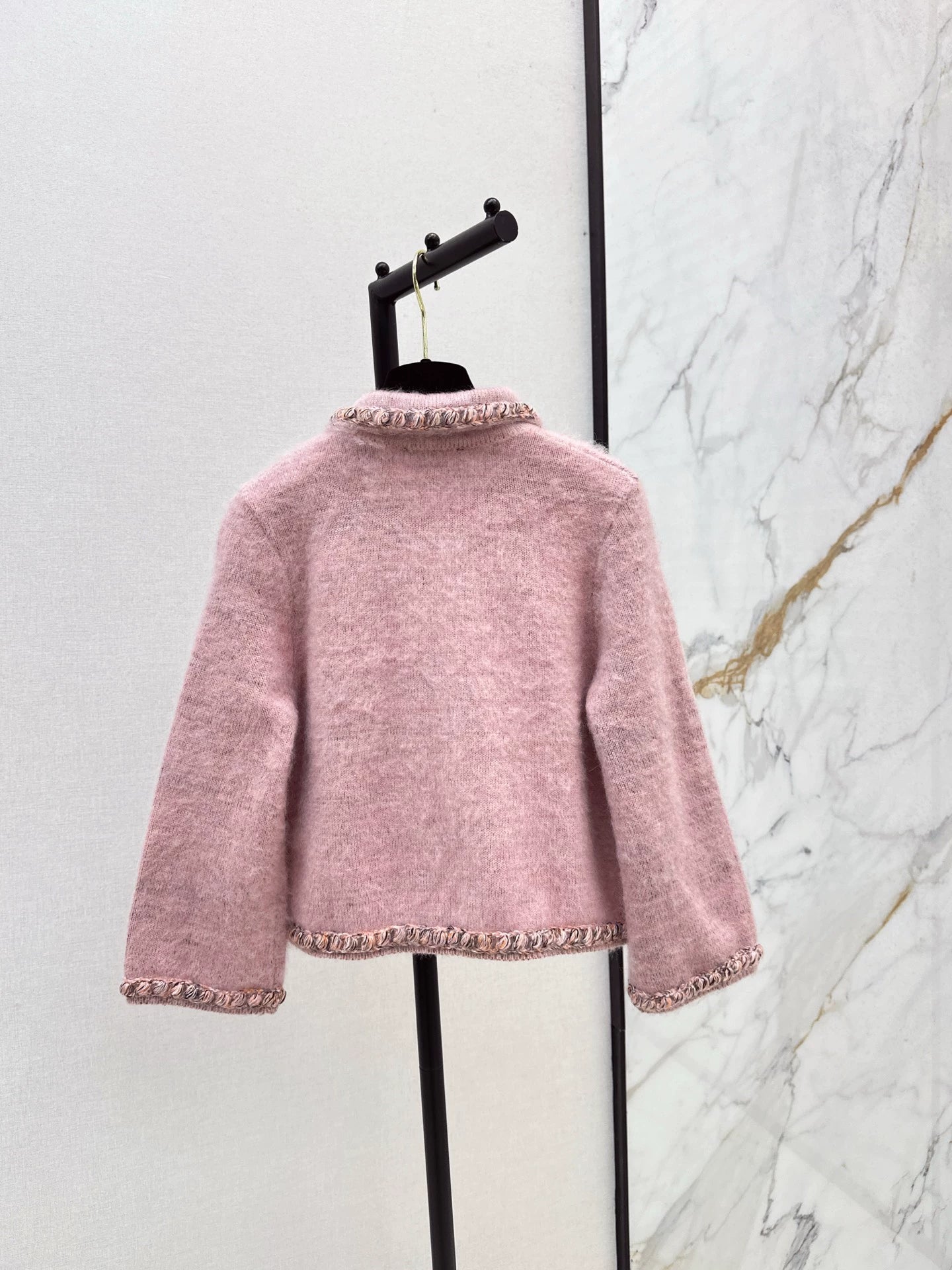 25fw new woven edge knitted cardigan