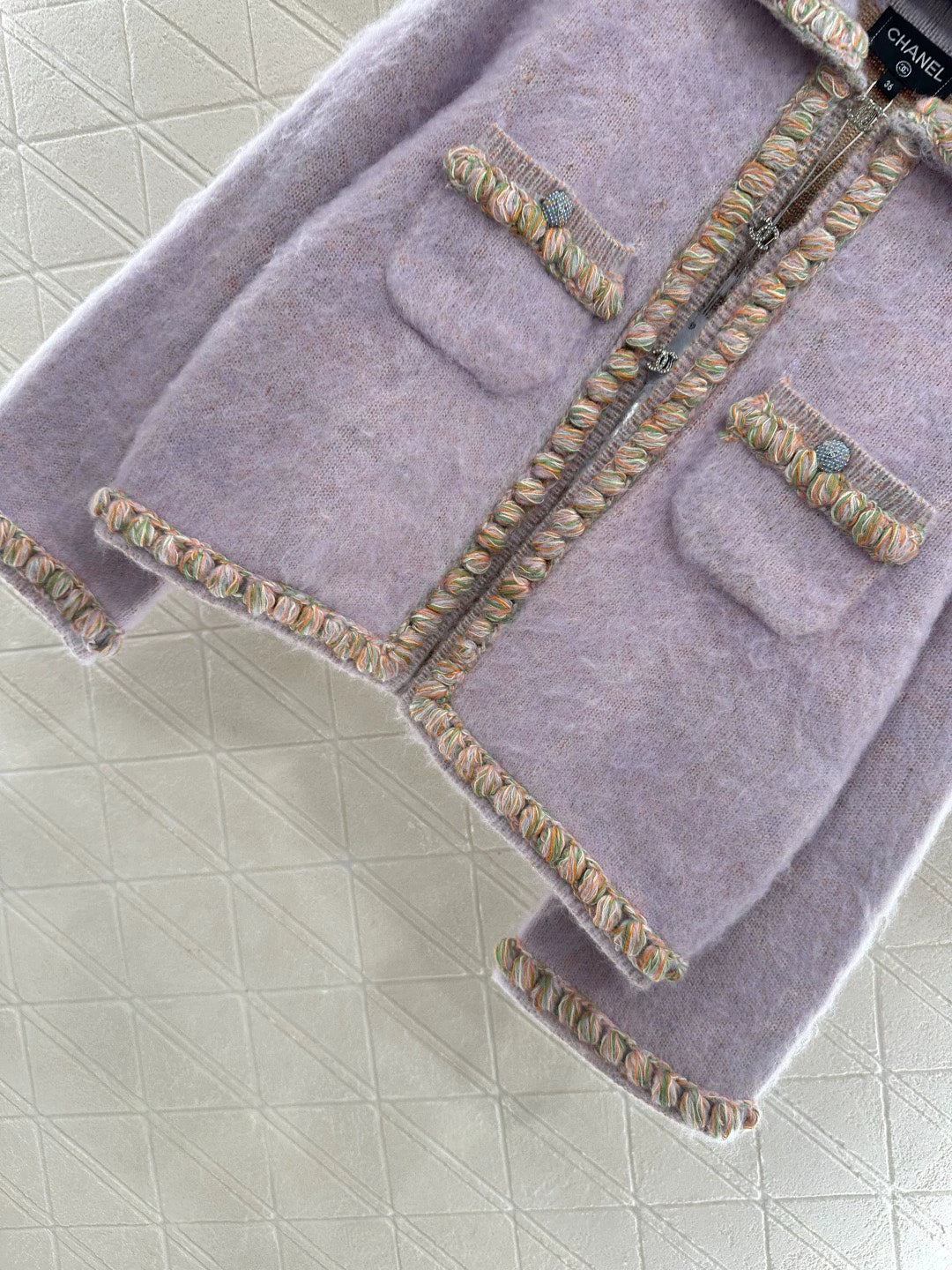 25fw new woven edge knitted cardigan