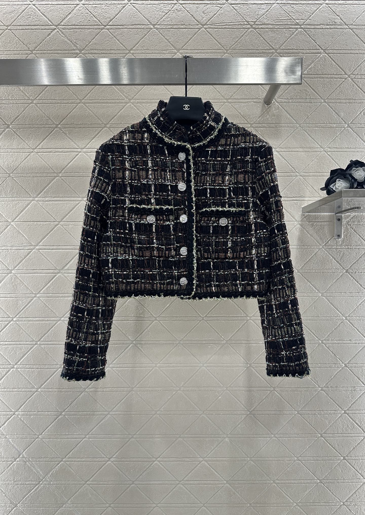 25fw new plaid woven dress jacket and skirt suit