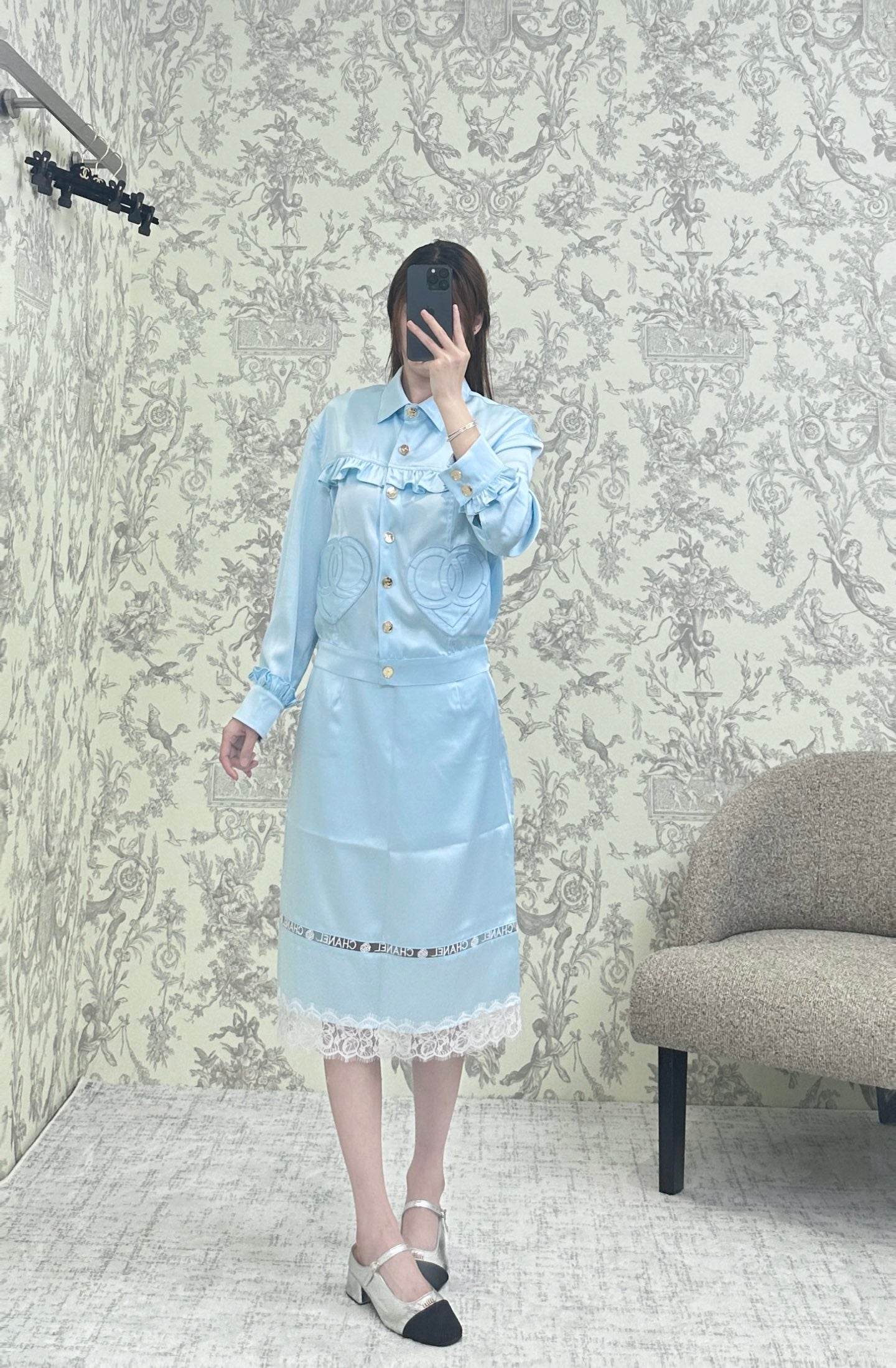 25fw new lapel shirt jacket + skirt suit