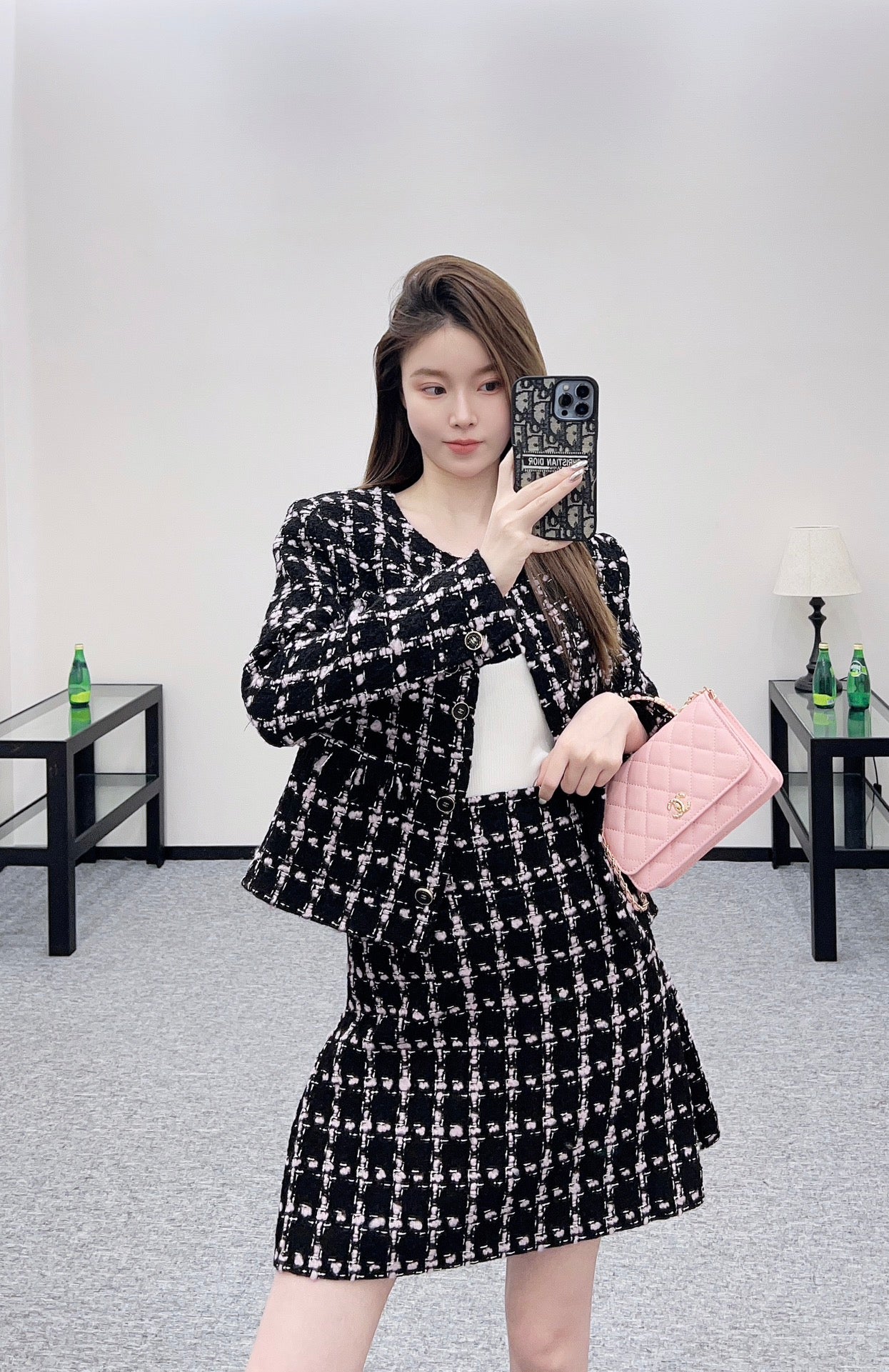 25fw new tassel woven jacket skirt suit