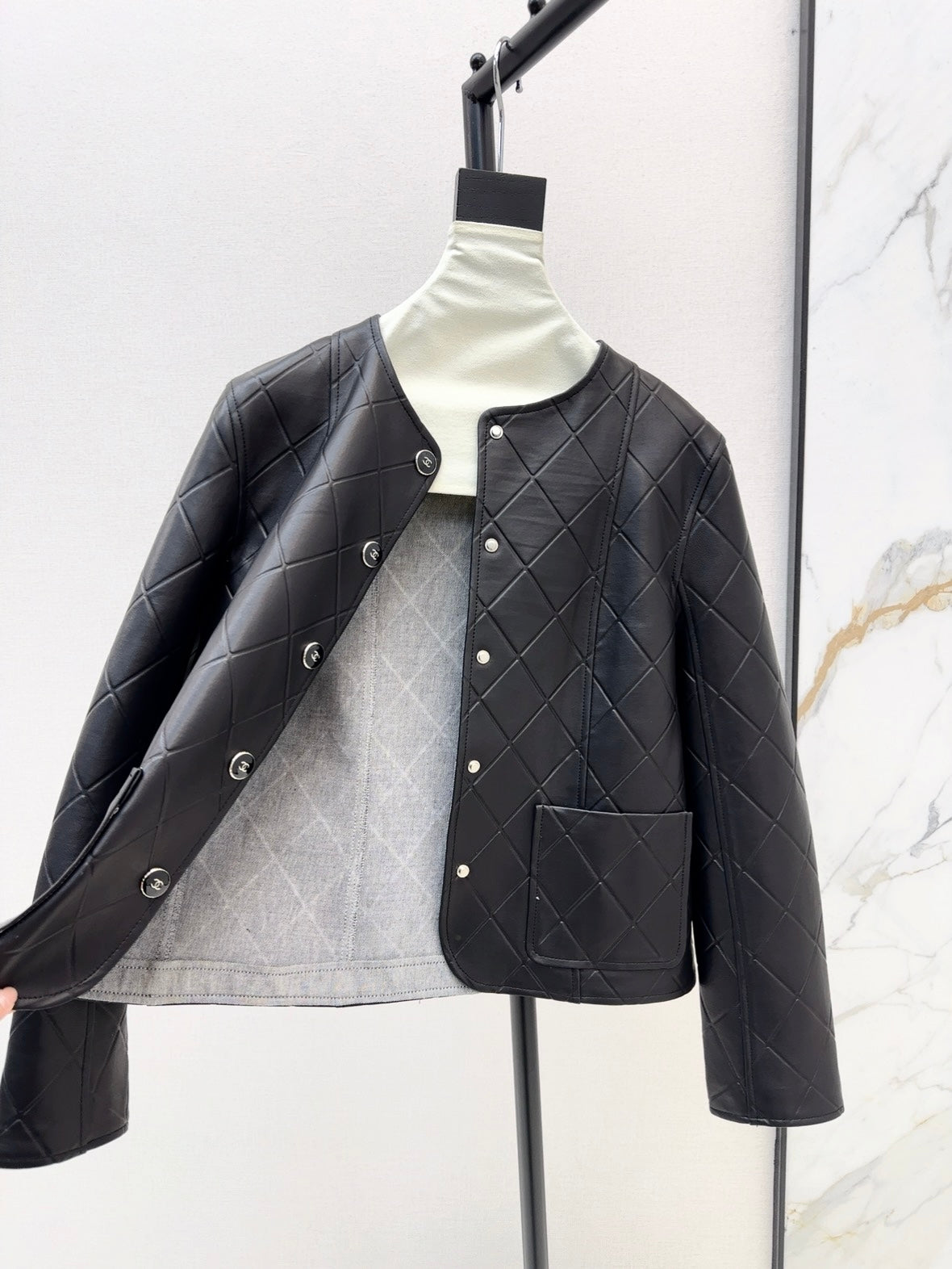 25ss new leather jacket