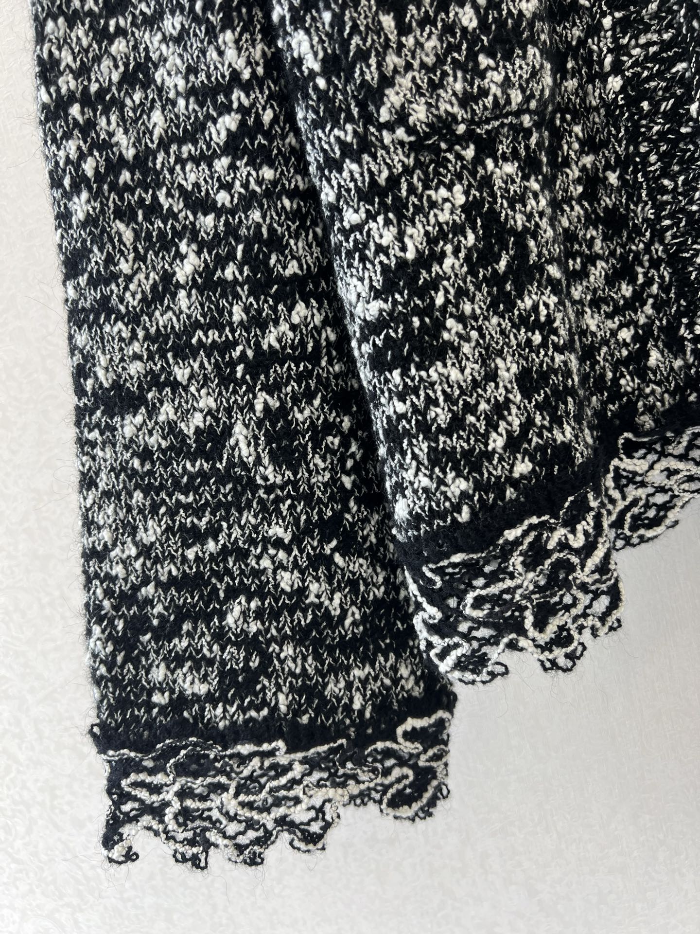 25fw new embroidered lace knitted suit