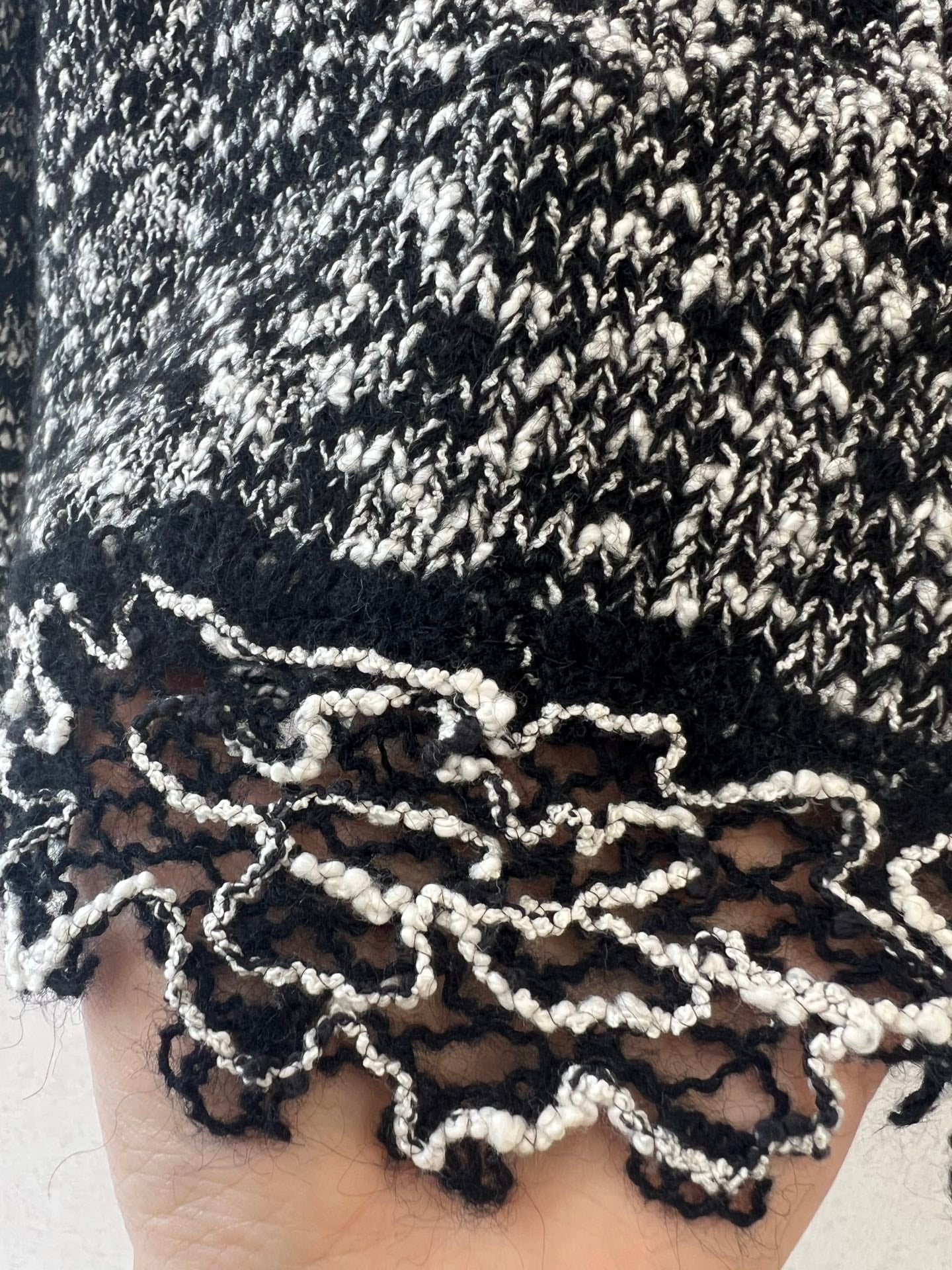 25fw new embroidered lace knitted suit