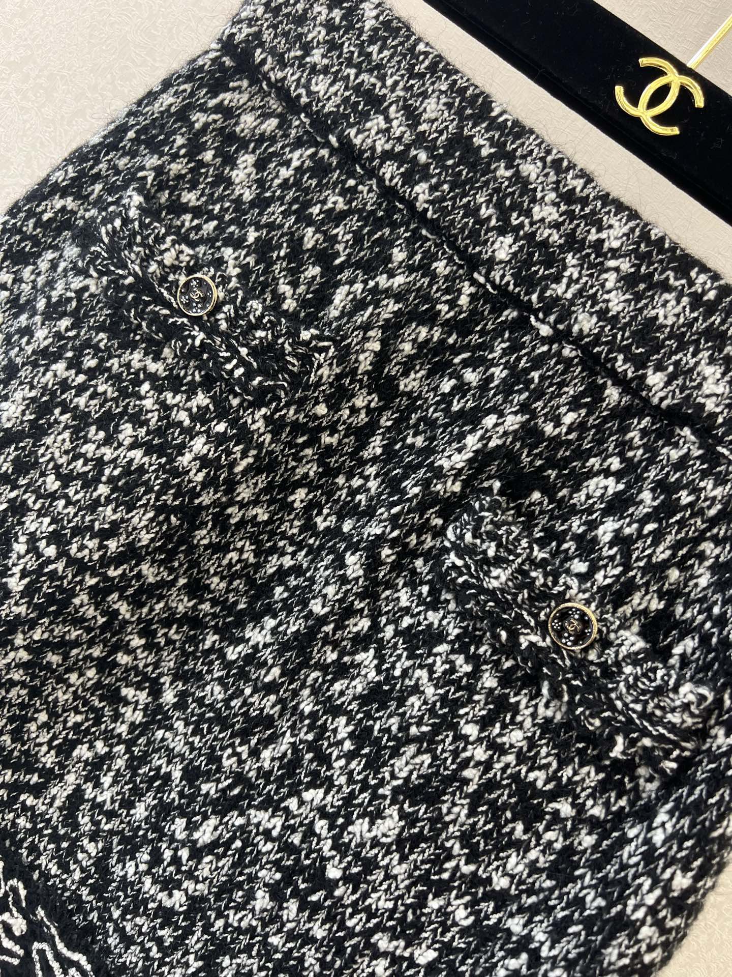 25fw new embroidered lace knitted suit