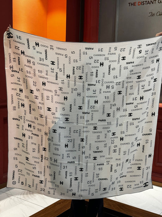 Double-sided same-color printed letter scarf