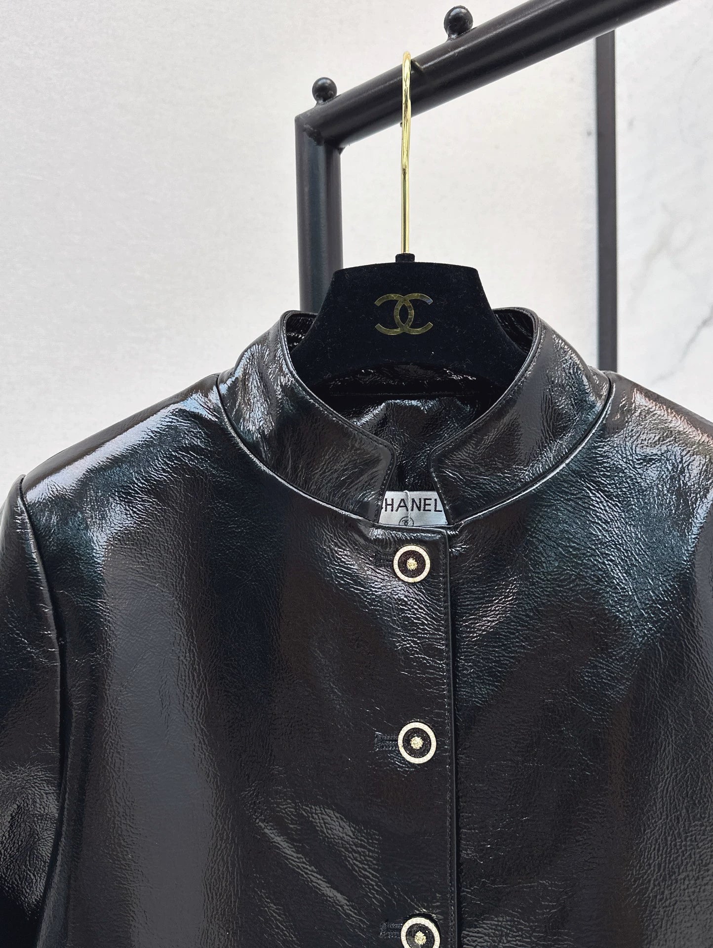 25fw new stand-up collar lambskin jacket