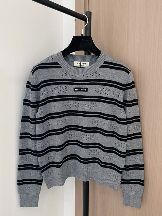 25fw new striped pullover long-sleeved sweater