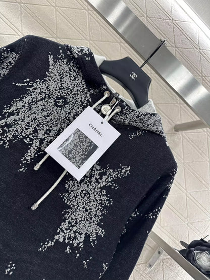 25fw new hooded printed sweatshirt skirt suit