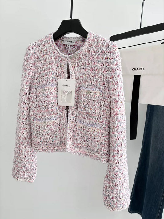 25 new knitted sequined patchwork jacket