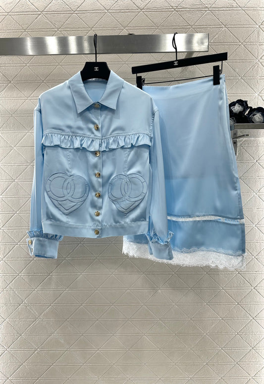 25FW new lapel shirt jacket + skirt suit
