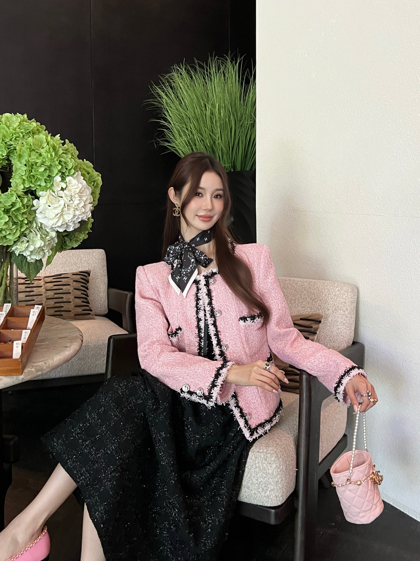 25fw new woven trim lapel jacket