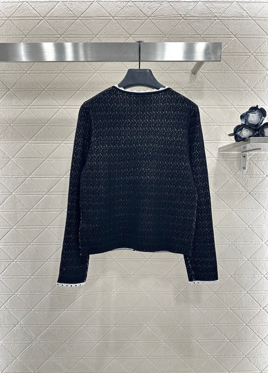 25fw new contrast color knitted cardigan