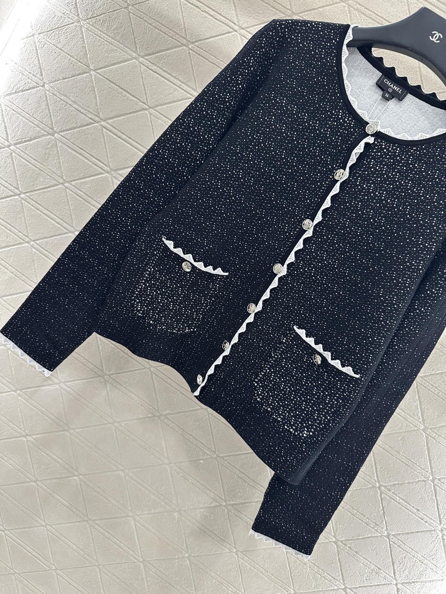 25fw new contrast color knitted cardigan