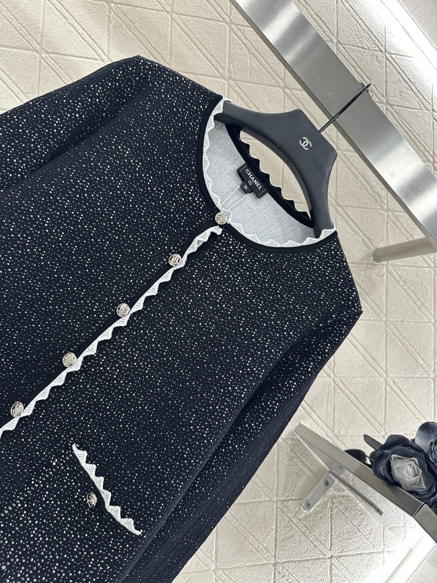 25fw new contrast color knitted cardigan