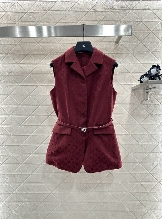 25fw new belt vest shorts suit